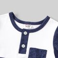 Family Matching Colorblock Lace-up V Neck Short-sleeve Twisk Knot Bodycon Dresses and T-shirts Sets royalblue image 3
