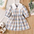 Toddler Girl Peter Pan Collar Long-sleeve Plaid Dress PLAID image 1