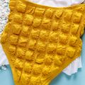 Baby Girl Contrast Ruffle Trim Spliced Textured One-piece Swimsuit Yellow image 5