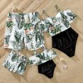 One Piece Plant Printed Family Matching Swimsuit White image 1