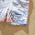 Family Matching Solid & Leaf-print Halter Neck One-piece Swimsuit or Swim Trunks Shorts Blue image 5