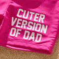 Family Matching Colorblock Spliced One-piece Swimsuit or Letter Print Swim Trunks Shorts PINK-1 image 5