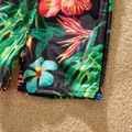 Family Matching Allover Plant Print Lace Up One-piece Swimsuit or Swim Trunks Shorts Colorful image 5