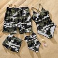 Family Matching Camouflage Print Strappy One-piece Swimsuit and Swim Trunks Shorts Camouflage image 1