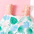 Baby Girl Allover Palm Leaf Print Lace Strap Romper Colorful image 3