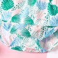 Baby Girl Allover Palm Leaf Print Lace Strap Romper Colorful image 5