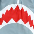 Baby Boy Shark Print Zipper Design Hooded Short-sleeve One-piece Swimsuit Grey image 4