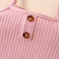 2pcs Toddler Girl Solid Ribbed Camisole and Shorts Set Pink image 5