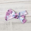 3pcs Baby Girl Ribbed Romper & Belted Shorts & Headband Set Purple image 5