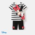 Disney Toddler/Kid Girl 2pcs Naia™ Character Print Short-sleeve Tee and Leggings Shorts Set BlackandWhite image 1