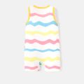 Looney Tunes Baby Boy/Girl Colorful Striped Graphic Naia™ Tank Romper yellowwhite image 3