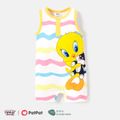 Looney Tunes Baby Boy/Girl Colorful Striped Graphic Naia™ Tank Romper yellowwhite image 1