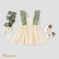 <Romance of the Forest> Baby Girl 100% Cotton Ruffle Trim Bow Front Sleeveless Dress Green image 2