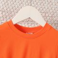 Toddler Girl Solid Curved Hem Short-sleeve Belted Dress Orange color image 4