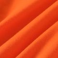 Toddler Girl Solid Curved Hem Short-sleeve Belted Dress Orange color image 5