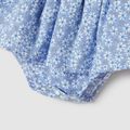 Family Matching Allover Floral Print Ruffle-sleeve Dresses and Striped Colorblock T-shirts Sets Blue image 5