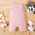 Baby Girl/Boy Cotton Solid Henley Tank Romper Pink image 2