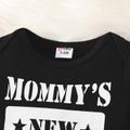 Baby Boy 95% Cotton Letter Print Short-sleeve Romper Black image 5
