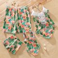 Family Look Floral Print One-piece Matching Swimsuits Pink