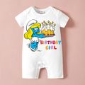 Smurfs Baby Boy/Girl First Birthday Cake Cotton One Piece White