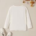 Trendy Butterfly Print Strappy Longsleeves Tee White