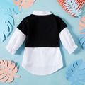 Letter Print Faux-two Design Long-sleeve White Baby Shirt Blouse White image 5