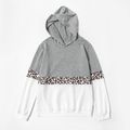 Leopard Splice Hoodies Sweatshirts for Mom and Me Color block