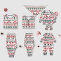 Allover Christmas Print Long-sleeve Family Matching Pajamas Set(Flame Resistant) Multi-color image 1