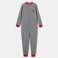 Family Matching Reindeer Christmas Onesies Pajamas Sets（Flame Resistant） Grey image 3