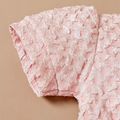 Solid Bow Decor Short-sleeve Pink Baby Dress Pink