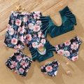 Floral Ruffled Sleeves Family Matching Swimsuits Multi-color