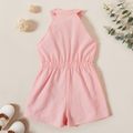 Toddler Girl  Comfortable Solid Sleeveless Jumpsuits Pink