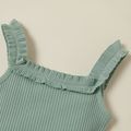 Ribbed Solid Sleeveless Baby Romper Green image 2