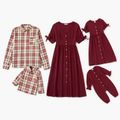 Mosaic 100% Cotton Family Matching Red Sets Color block