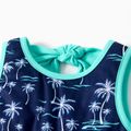 Mosaic Coconut Tree Print Matching Sets for Siblings Blue