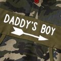 2-piece Baby / Toddler Boy Camouflage Letter Print Hoodie and Sporty Harem Pants Set Green