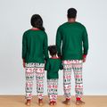 Letter Print Family Matching Pajamas Sets（Flame resistant） Color block