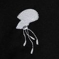 Kids Unisex Jellyfish Embroidered Longsleeves Tee Black
