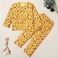 Fashionable Leopard Allover Print Tee and Pants Sets Orange