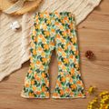 1pc Baby Girl Cotton Sweet Floral Flare Trousers Casual Pants & Sweatpants & Harem Pants Multi-color image 2