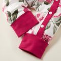2pcs Floral Allover Long-sleeve Red Baby Set Red
