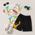Trendy Kid Boy Letter Dinosour Animal Print Casual Set Multi-color image 1