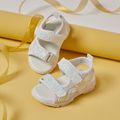 Toddler / Kid Sequined Velcro Closure Sandals White image 3