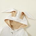 100% Cotton Color Block Hooded 3D Rabbit Ear Design Baby Jumpsuit White image 4