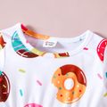 Baby Girl Food Donuts Print Long-sleeve Dress Multi-color