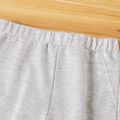 Toddler Boy Letter Number Print Elasticized Casual Pants Sweatpants with Pocket Light Grey