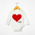 Mosaic Bestie Heart Pattern Matching Sweatshirts Mini Dresses White
