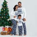 Family Matching Christmas Tree Print Pajamas Sets (Flame Resistant) Dark Blue/white