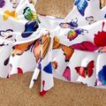 Pretty Kid Girl Animal Colorful Butterfly Swimsuit White