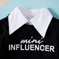 Letter Print Faux-two Design Long-sleeve White Baby Shirt Blouse White image 2